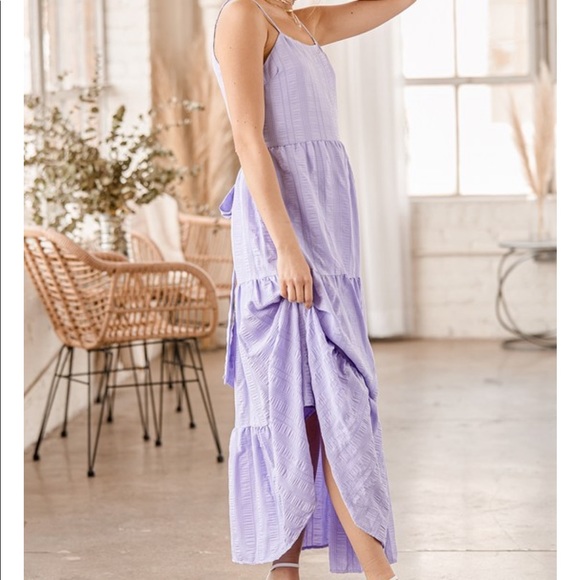 💜Lulus Lavender purple Sleeveless Tiered Maxi - Picture 6 of 13